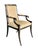 A stunning set of four Chinoiserie dining chairs in the Regency style, custom crafted by Karges. Each chair is beautifully...