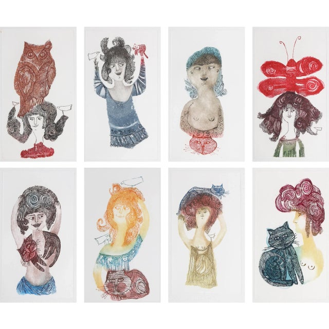 Folk Art Eight Gallant Ladies Portfolio, Judith Bledsoe For Sale - Image 3 of 3