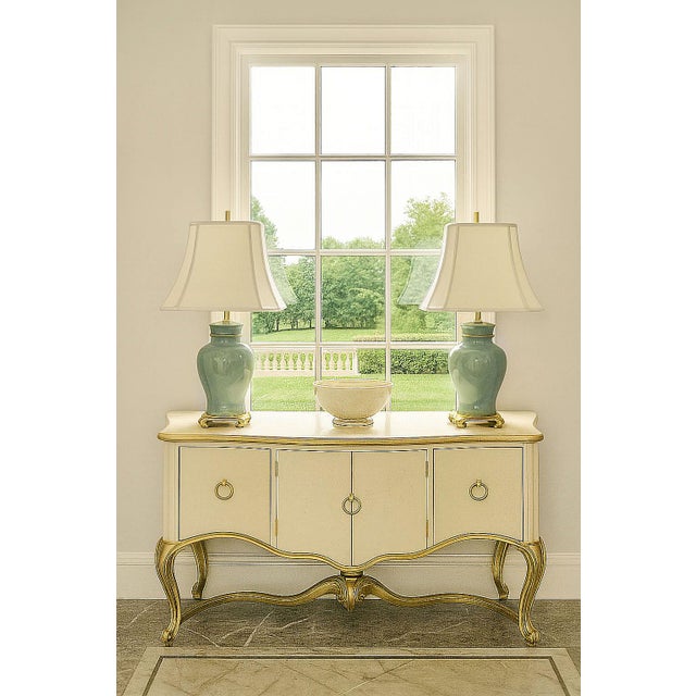 Lamps Turquoise Porcelain & Brass Ginger Jar For Sale - Image 11 of 12