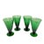 1970s Vintage Art Deco Emerald Green Wine Glasses Cocktail Goblets - Set of 4 For Sale - Image 5 of 5