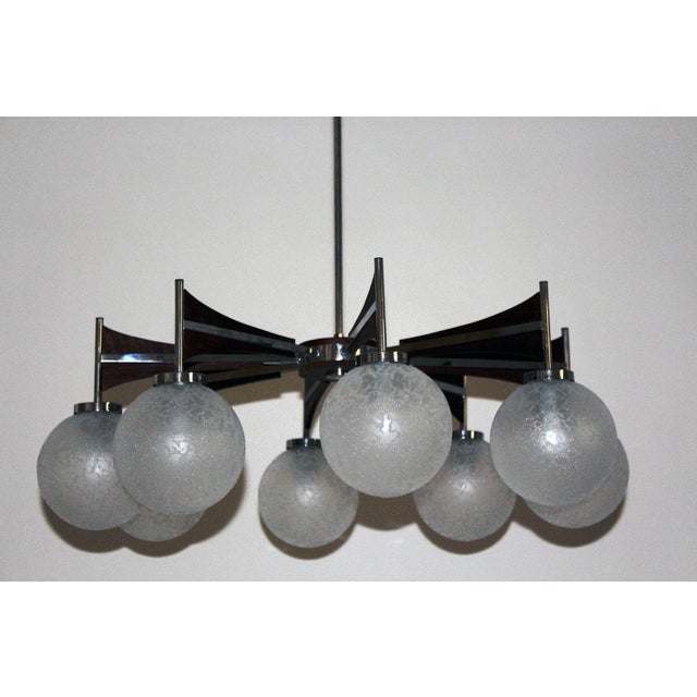 Brown Large Chandelier with Eight Diffusers, 1960s For Sale - Image 8 of 8