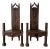Antique Spanish Gothic Revival Carved Wood Throne Chairs – A Pair/ Sold For Sale