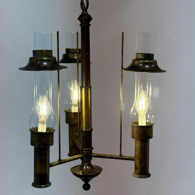 Frederick Cooper Vintage Arts and Crafts Mission Style Chandelier For Sale - Image 4 of 11