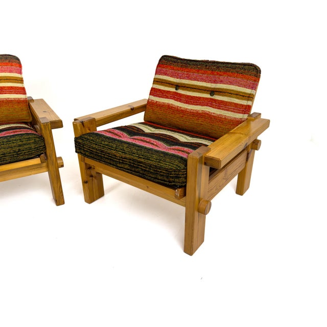 Yngve Ekström Ramo Pine Lounge Chairs by Yngve Ekström for Swedese, 1970s, Set of 2 For Sale - Image 4 of 8