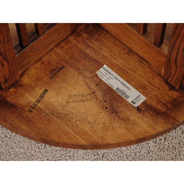 Kimball Antique Style Mission Prairie Arts & Crafts Oak Round Occasional Table For Sale - Image 15 of 18