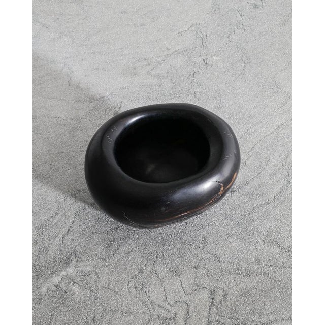 Large Mid-Century French Decorative Wooden Ebony Bowl by Odile Noll, 1960s For Sale - Image 4 of 6