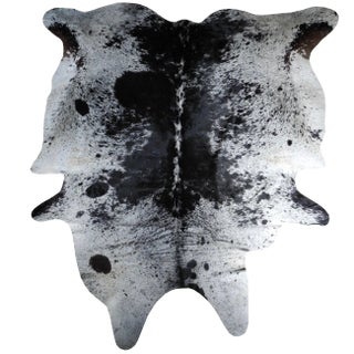 Salt and Pepper Leather Cowhide With Black and White Spots From Brazil For Sale