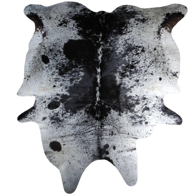 Salt and Pepper Leather Cowhide With Black and White Spots From Brazil For Sale