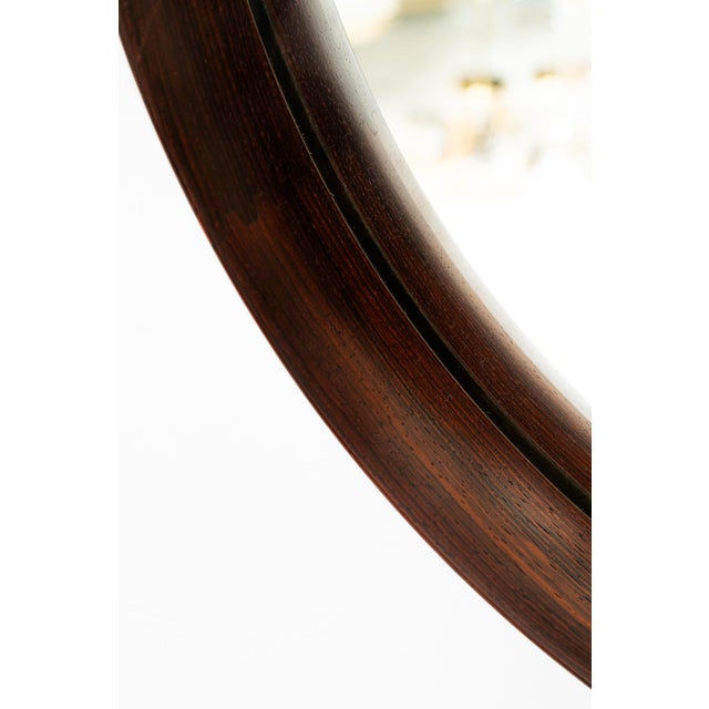 Mid-Century Modern Mirror in Teak and Leather by Uno & Östen Kristiansson for Luxus, Sweden, 1950s For Sale - Image 3 of 15