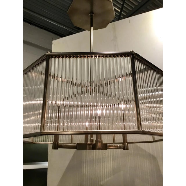 Contemporary Arteriors Modern Hera Silver Finished Octagonal Chandelier For Sale - Image 3 of 6