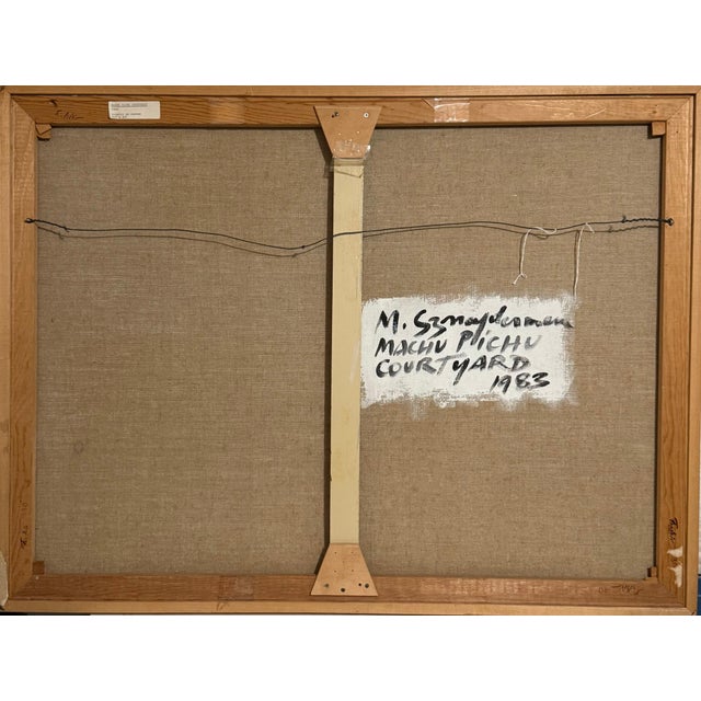 Marius Sznajderman, Large Venezuelan Modernist Abstract Oil Painting Machu Picchu Marius Sznajderman, 1983 For Sale - Image 9 of 9