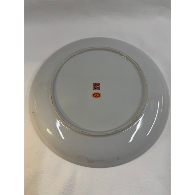 Mid 20th Century Japanese Imari Porcelain Plate in Blue and Red For Sale - Image 9 of 10