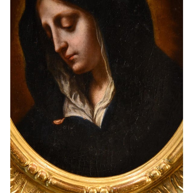 Dolci, Mater Dolorosa, 17th Century, Oil on Canvas, Framed For Sale - Image 6 of 11