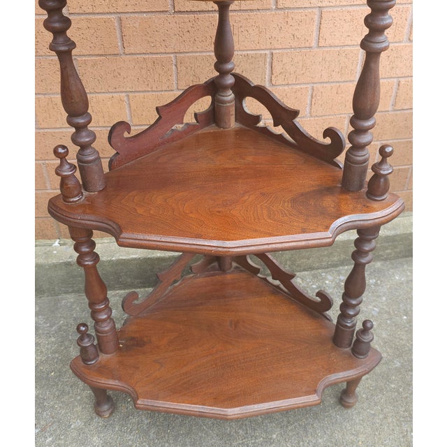 19th Century 19th Century Victorian Rococo Style Mahogany Corner Etagere For Sale - Image 5 of 6