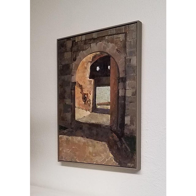 2010s Contemporary Impressionist Italy Medieval Gate Framed Original Oil Painting For Sale - Image 5 of 8