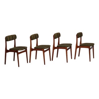 Danish Teak Dinning Chairs, 1960s, Set of 4 For Sale