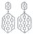 14K White Gold Diamond Designer Drop Earrings For Sale
