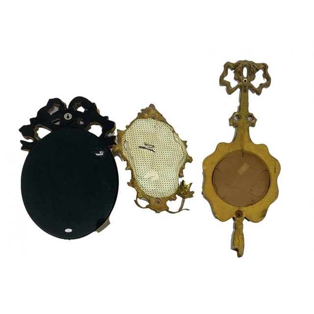 Vintage Collection of Three Small Rococò Style Wall Mirrors—Set of Three For Sale - Image 4 of 4