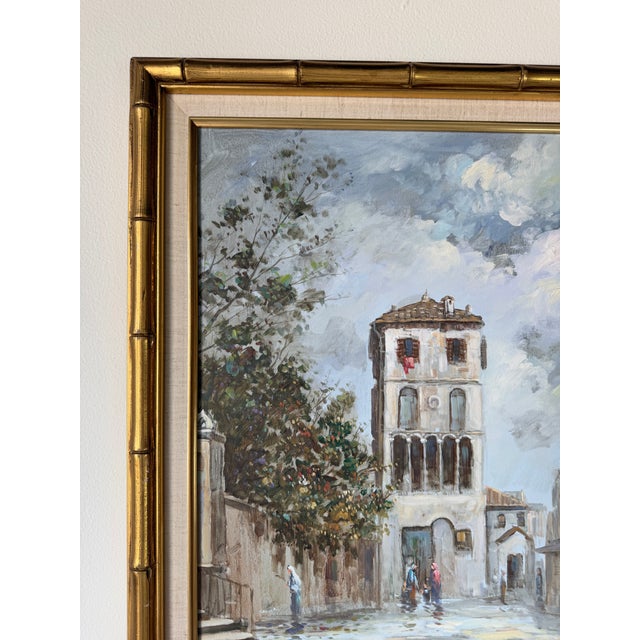 R. Pissarro European Canal Scene Oil on Canvas Painting - Framed For Sale In Miami - Image 6 of 13