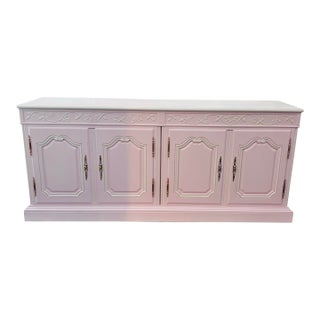 Pink French Provincial Style Sideboard Credenza by Baker Furniture For Sale