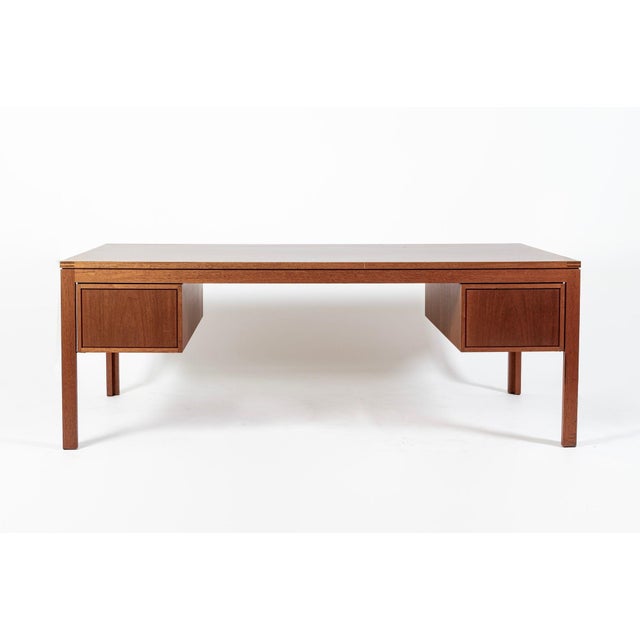 Mid-Century Modern Danish Mahogany Executive Desk by Søborg Møbler, Mid Century Modern Desk For Sale - Image 3 of 16