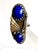 Royal Blue Southwestern Revival Lapis Lazuli Double-Cabochon Ring in Ornate .925 Sterling Silver, , Size 8.25 For Sale - Image 8 of 9