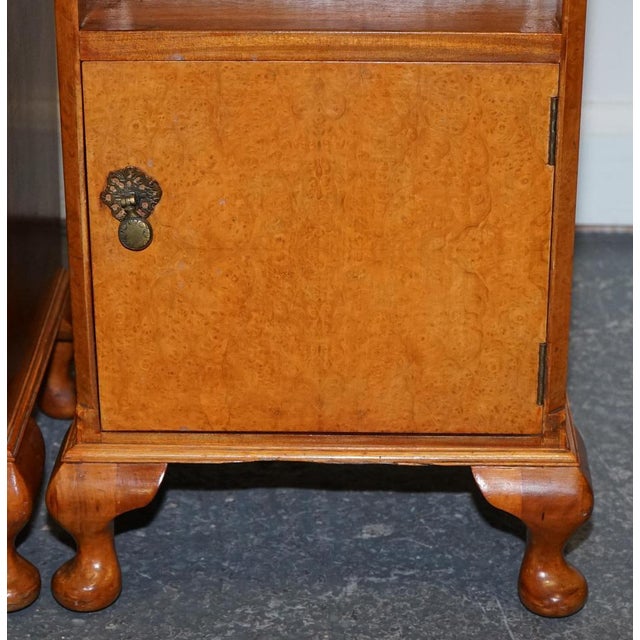 Art Deco Walnut Nightstands Bedside Tables, 1920s, Set of 2 For Sale - Image 9 of 18
