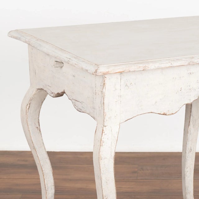 White Gustavian Side Table With Cabriolet Legs, Sweden Circa 1800-20 For Sale - Image 6 of 13