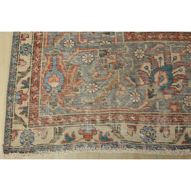 Tabriz Rug 9’9” X 12’8” Pink Wool Vintage Distressed Hand-Knotted Carpet For Sale - Image 12 of 15