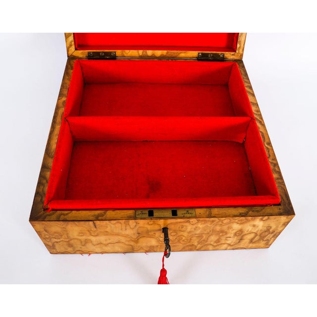 Wood Large Antique Victorian Burr Maple and Burr Walnut Casket, 19th Century For Sale - Image 7 of 10