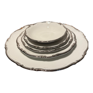 Mid 20th Century Mitterteich Bavaria Platinum Princess Porcelain Dinnerware Collection - 28pc