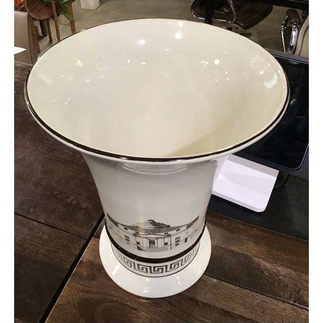 Late 20th Century Monumental Ceramic Vase in the Style of Piero Fornasetti For Sale - Image 9 of 10