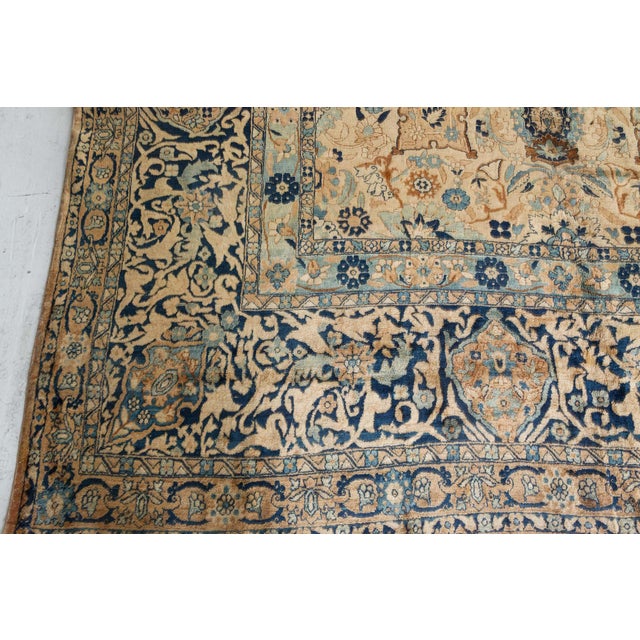 Textile Fine Antique Persian Kirman Handmade Wool Carpet For Sale - Image 7 of 8