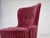 Danish Armchair in Striped Red Furniture Velour, 1960s For Sale - Image 11 of 17