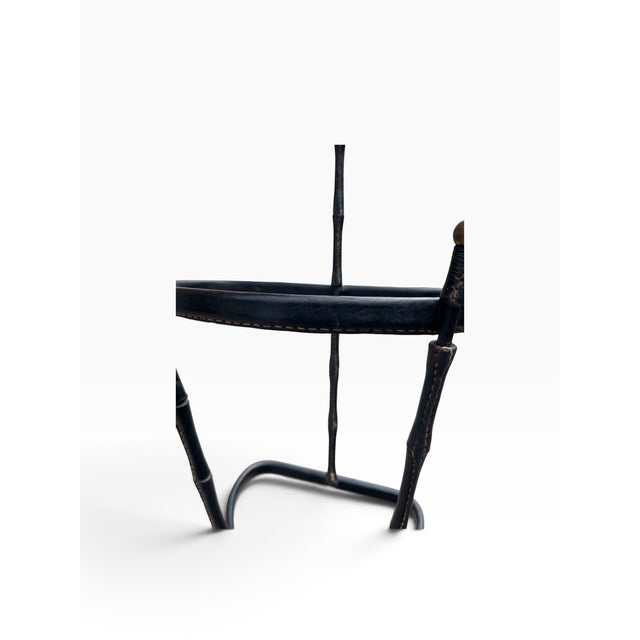Metal Vintage Stitched Leather Umbrella Stand by Jacques Adnet, 1950s For Sale - Image 7 of 12
