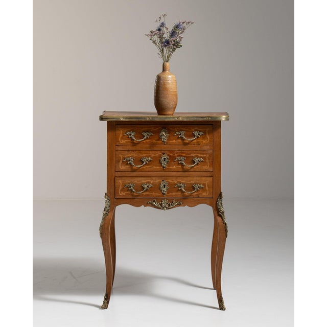 19th Century 19th Century France Rich Walnut Brown Carved Walnut Petite Commode For Sale - Image 5 of 11