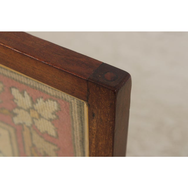 19th Century Antique English Mahogany Needlepoint For Sale - Image 5 of 16