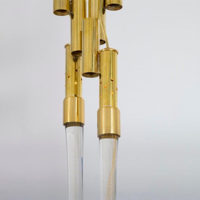 Metal Sculptural brass flush mount ceiling light For Sale - Image 7 of 11