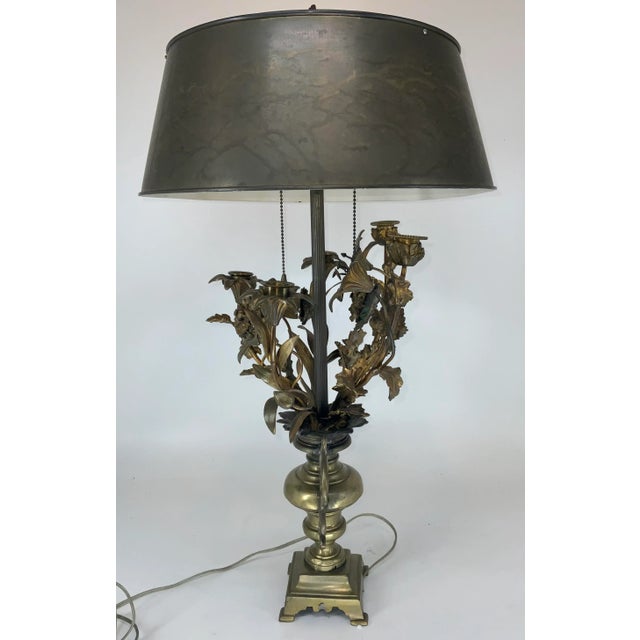Early 20th Century Antique French Gilt Bronze Candelabra Lamp For Sale - Image 5 of 12