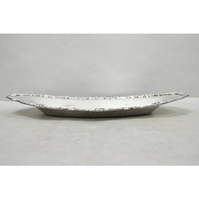 Vintage Community Ascot Victorian Silver Plated Oval Narrow Trinket Dish For Sale - Image 11 of 12