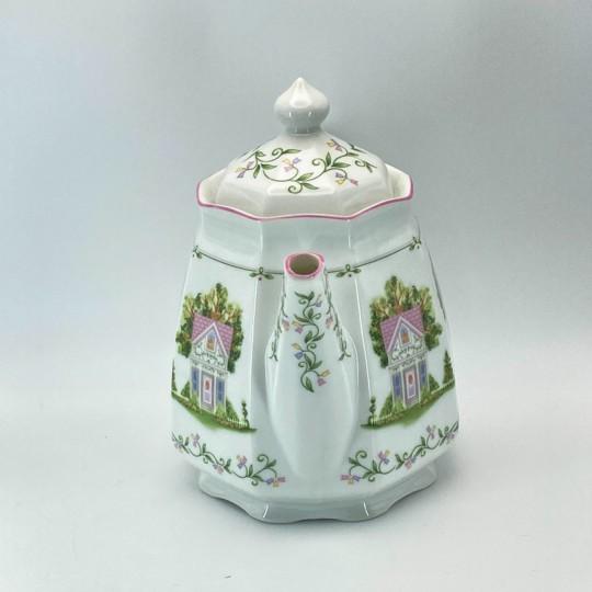 Ceramic 1995 The Lenox Village / Spice Village Coffee Pot With Lid Vintage (Unused) For Sale - Image 7 of 18