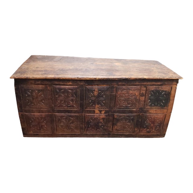 18th Century Carved European Chest For Sale