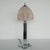 Metal Art Deco Table Lamp with Pink Glass Shade For Sale - Image 7 of 8