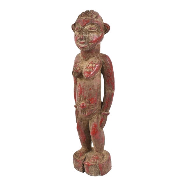 Early 20th Century Senufo Red Painted Figure Côte d'Ivoire For Sale