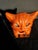 American Vintage Molded Papier-Mâché Halloween Orange Cat Candy Container / Lantern For Sale - Image 3 of 11