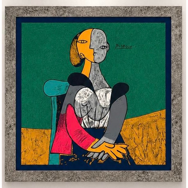 Pablo Picasso Silk Scarf Framed as Fine Art A striking presentation inspired by the timeless artistry of Pablo Picasso,...