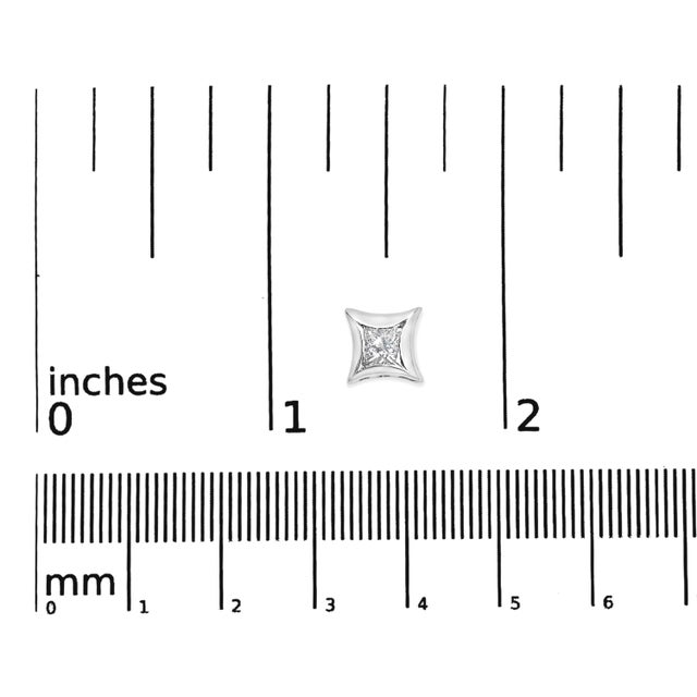 10K White Gold 1/3 Cttw Invisible Set Style Princess-Cut Diamond Stud Earrings (H-I Color, SI2-I1 Clarity) For Sale In New York - Image 6 of 6