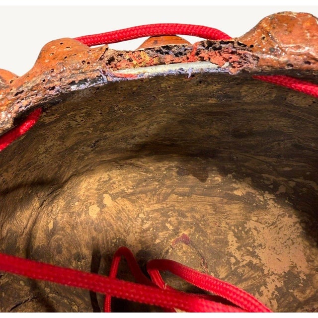 Vintage Nepal Newar Bhairava Clay Fiber Deity Wall Mask 13" For Sale - Image 11 of 13