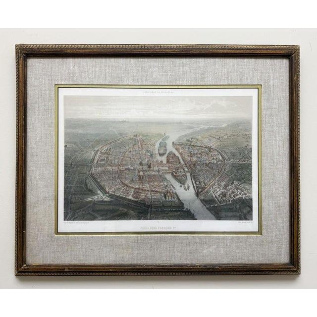 This 19th century lithograph by Félix Benoist (1818–1896) presents a detailed bird’s-eye view of Paris under the reign of...
