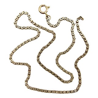 Mid 19th Century 10k Gold Early Victorian Star Link Chain 16.5” For Sale